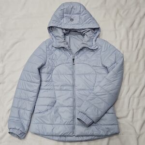 Lululemon Light Blue Puffer Jacket w Hood. **READ DESCRIPTION** SZ 4